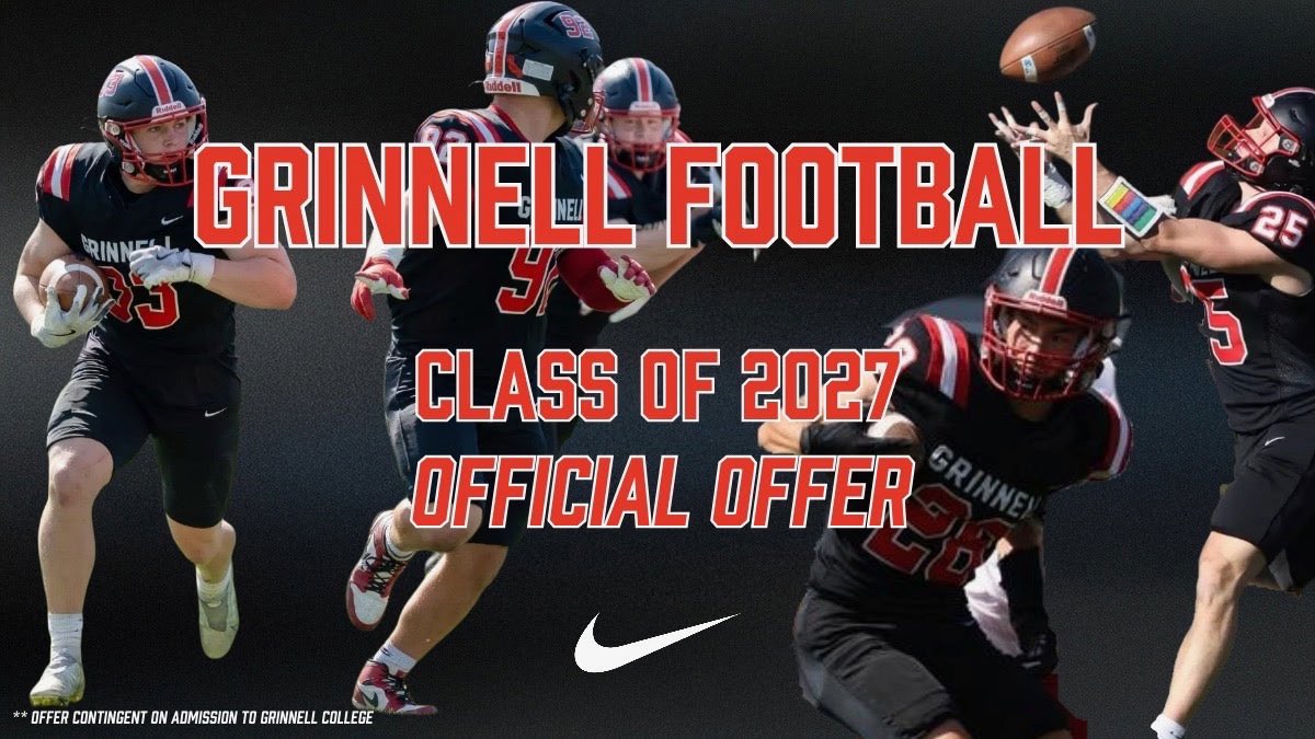 After speaking with <a href="/CoachBlalock44/">Gene</a>, I'm excited to receive my 1st offer to continue my career at <a href="/Grinnell_FB/">Grinnell College Football</a> #AGTG