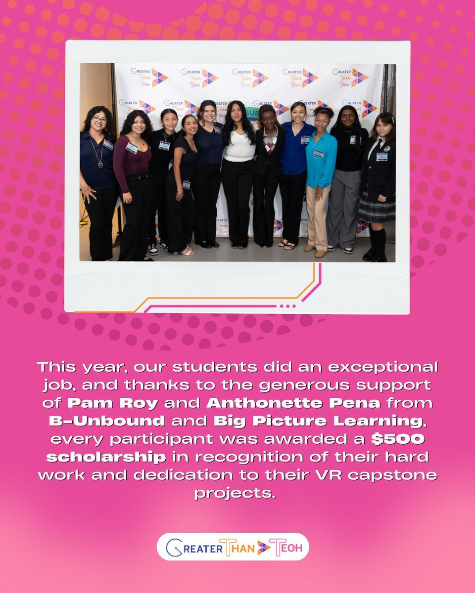 greaterthantech's tweet photo. Celebrating the creativity, dedication, and impact of our VR capstone presenters 🎉

Thank you to the partners and supporters who helped make this moment possible and invested in our students’ futures. https://t.co/eTXF8pqcco
