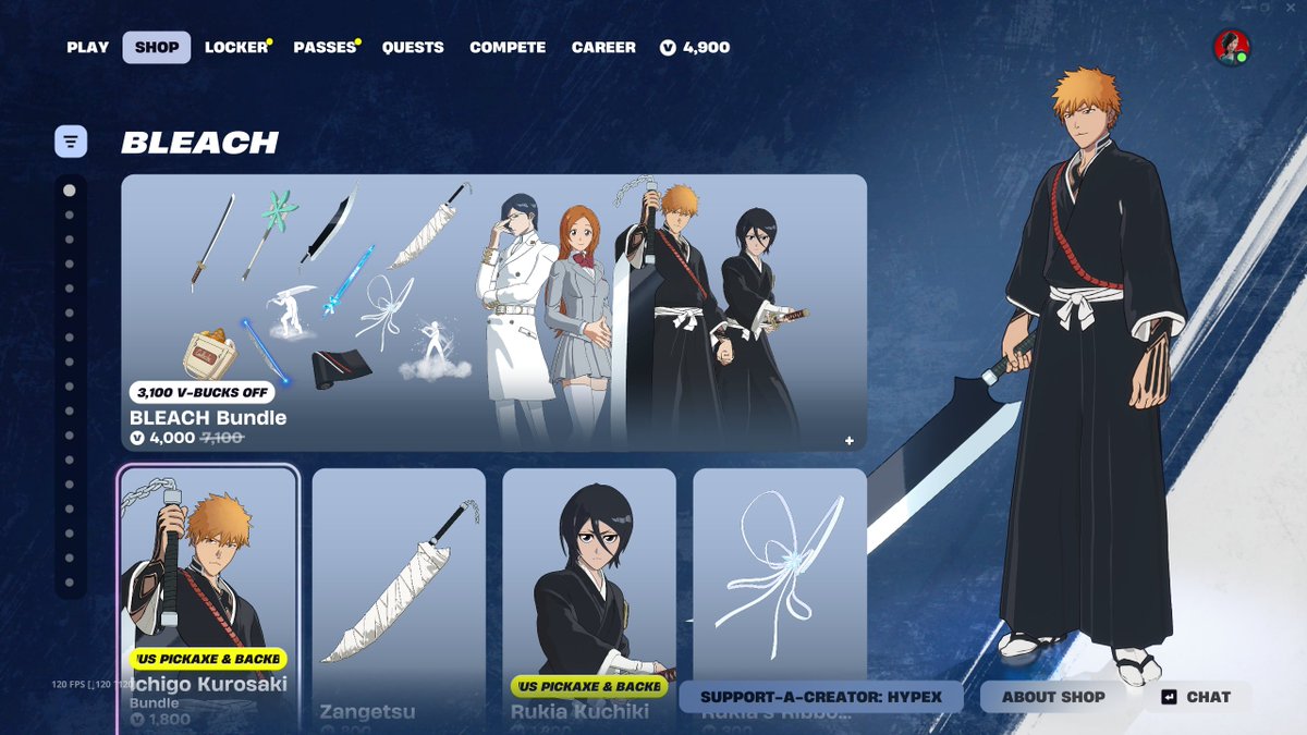 BLEACK RETURNS IN FORTNITE

AVAILABLE HERE: fortnite.com/item-shop?crea…
Use code "HYPEX" if you'd like to support me ❤️ #EpicPartner