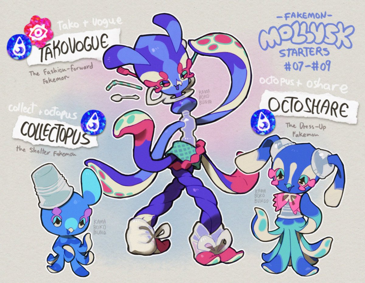 Mollusk Fakemon Starters (2026 edition!)