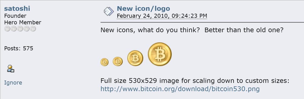 On this day in 2010, Bitcoin’s first logo was revealed.