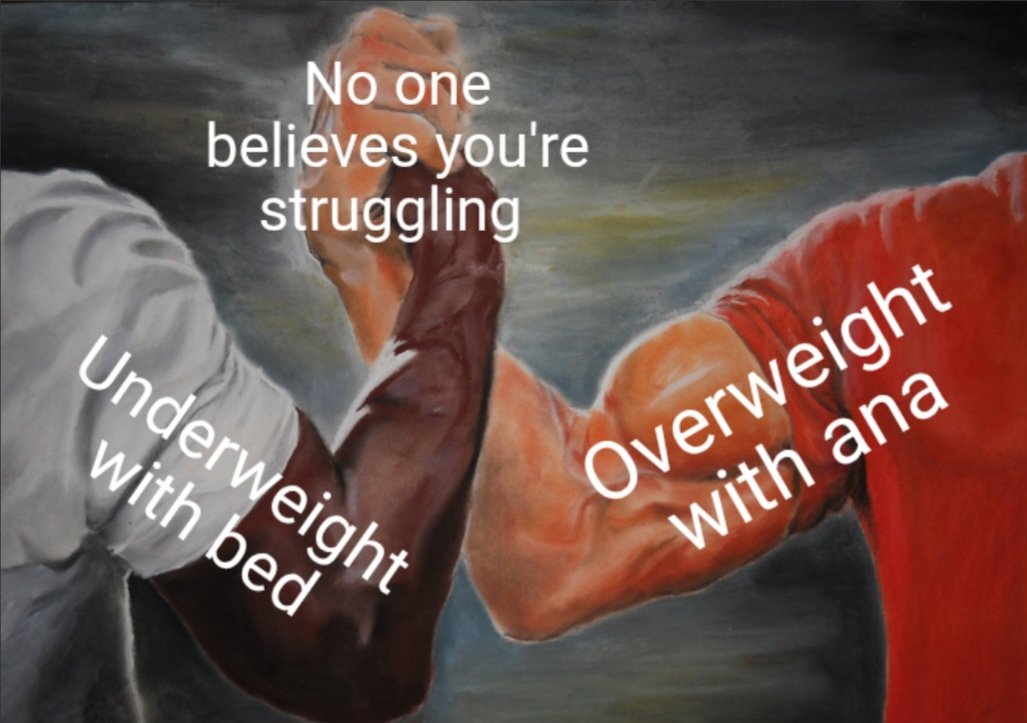 Bunnycat76's tweet photo. I swear people who don't have Ed's think that only underweight people have ana https://t.co/Nsk5rKaQFv