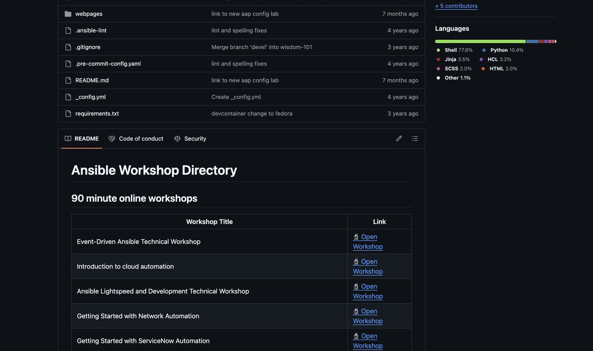 Another repository from vault, if you want to learn and dive deep into ansible and its core you checkout this repository

github.com/ansible/instru…