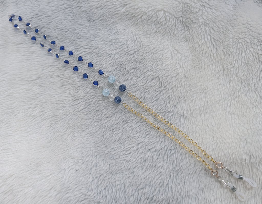 刀剣男士モチーフメガネ＆マスクチェーン 山姥切長義ver. 青と銀を