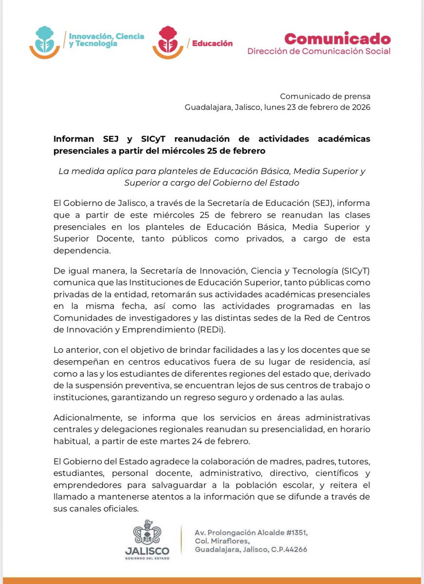 CoecytJal_ofic tweet media