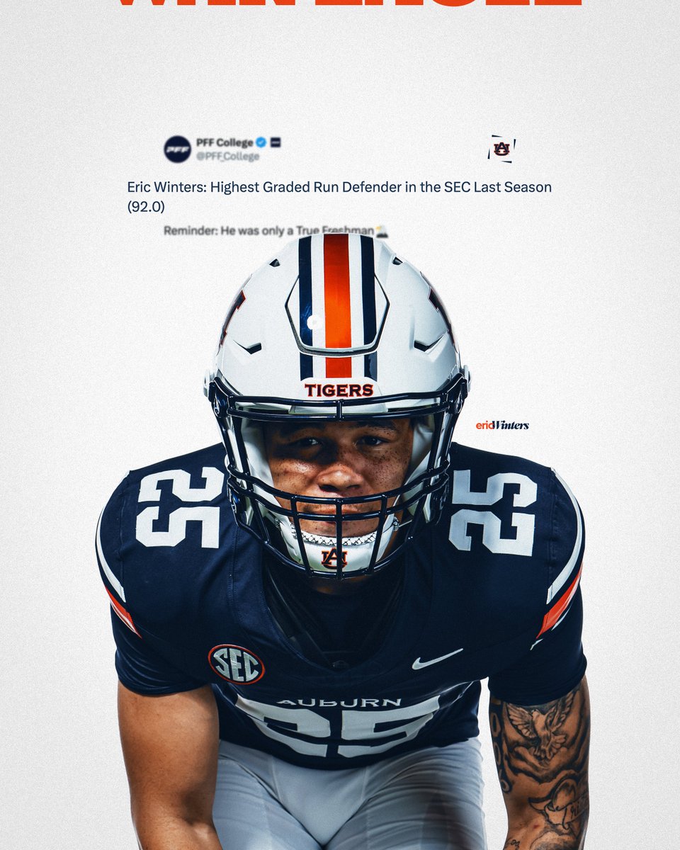 Highest Graded Run Defender in the SEC 👀
92.0 as a true freshman 📈🦅

<a href="/eric_winters5/">Eric Winters ✞</a> | <a href="/PFF_College/">PFF College</a>