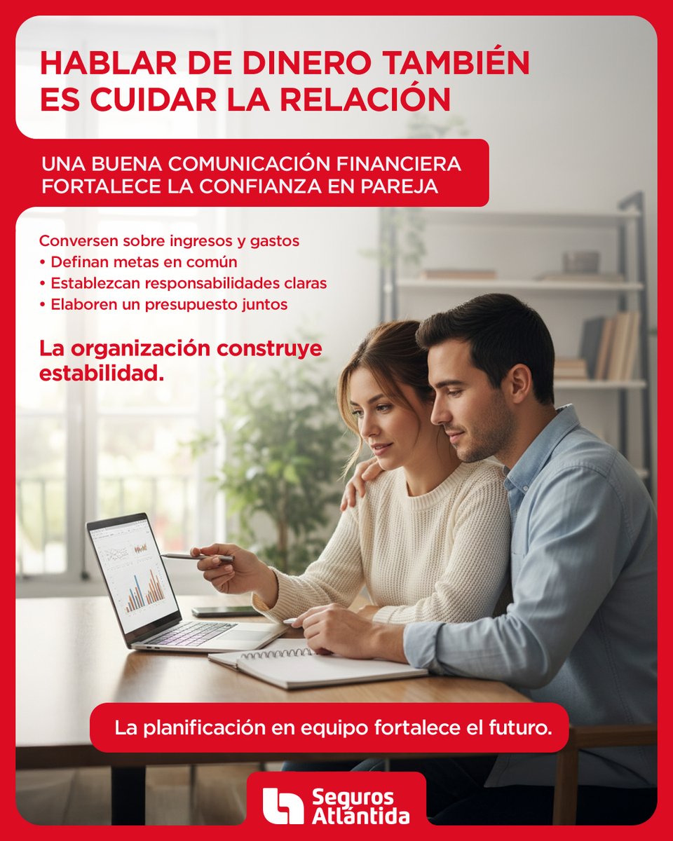 SegAtlantida's tweet photo. 💬 Hablar de dinero también es una forma de cuidar la relación.​

Una buena comunicación financiera fortalece la confianza y ayuda a construir metas claras en pareja. Conversar sobre ingresos, gastos y objetivos en común no solo ordena las finanzas, también fortalece el futuro.​

📊 La planificación en equipo genera estabilidad y tranquilidad.​

📚 Encuentra más consejos prácticos sobre educación financiera aquí:​
https://t.co/8sOlCHgNCP​

#SegurosAtlántida #EducaciónFinanciera