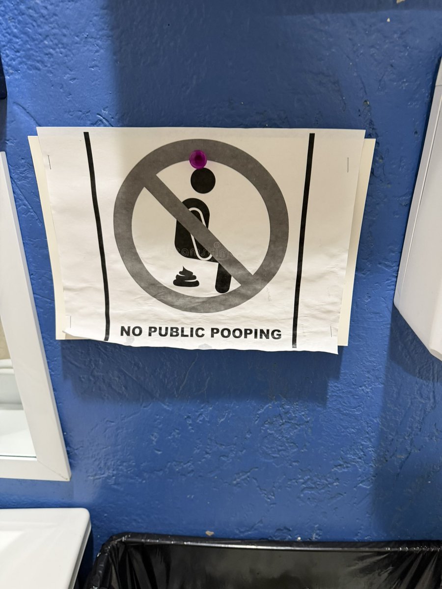 PandaBarzzz's tweet photo. What do you think cause this sign to be put up? #publicpooping https://t.co/6ZahFVkldL