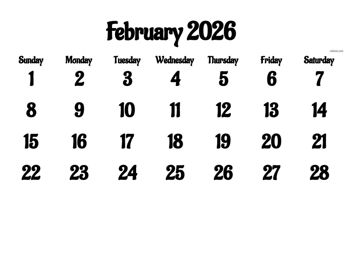 KingOfChambery's tweet image. "February 2026 hitting us with the cleanest calendar grid in years:
Sun → Sat, exactly 4 of EVERY day.
No chaos. No leftovers.
Peak adulting aesthetic unlocked 😭📅
Who else is framing this perfection? #PerfectFebruary