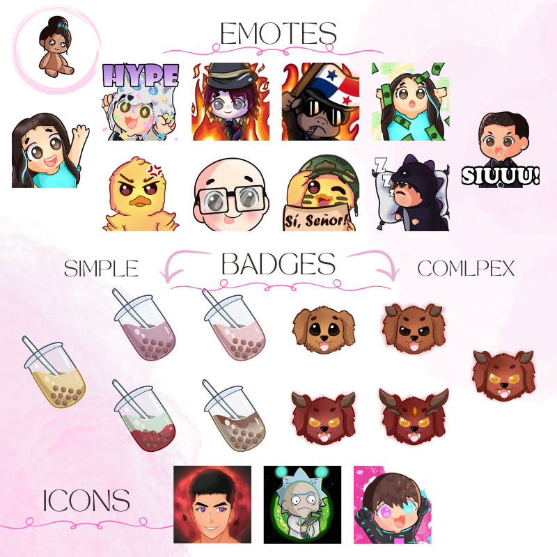 _Yaizaaa's tweet photo. I'm Yaizita💗, an artist who creates emotes, badges, and icons for Twitch, Discord, and more...

Commissions: OPEN✨
Check out the pinned comment (info + prices)

RTs and likes help me a lot!💕

#Vtuber #SmallStreamer #TwitchArtist #Emotes #CommmsOpen #VtuberUprising #VtuberEN https://t.co/2a4ciJJpEj