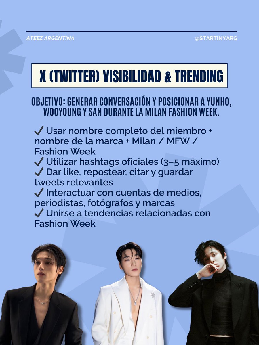Startinyarg's tweet photo. ⭐️ X (TWITTER)
#ATEEZ #에이티즈 @ATEEZofficial
#ATEEZARGENTINA #STARTINYARG https://t.co/7jVOLGXQIA
