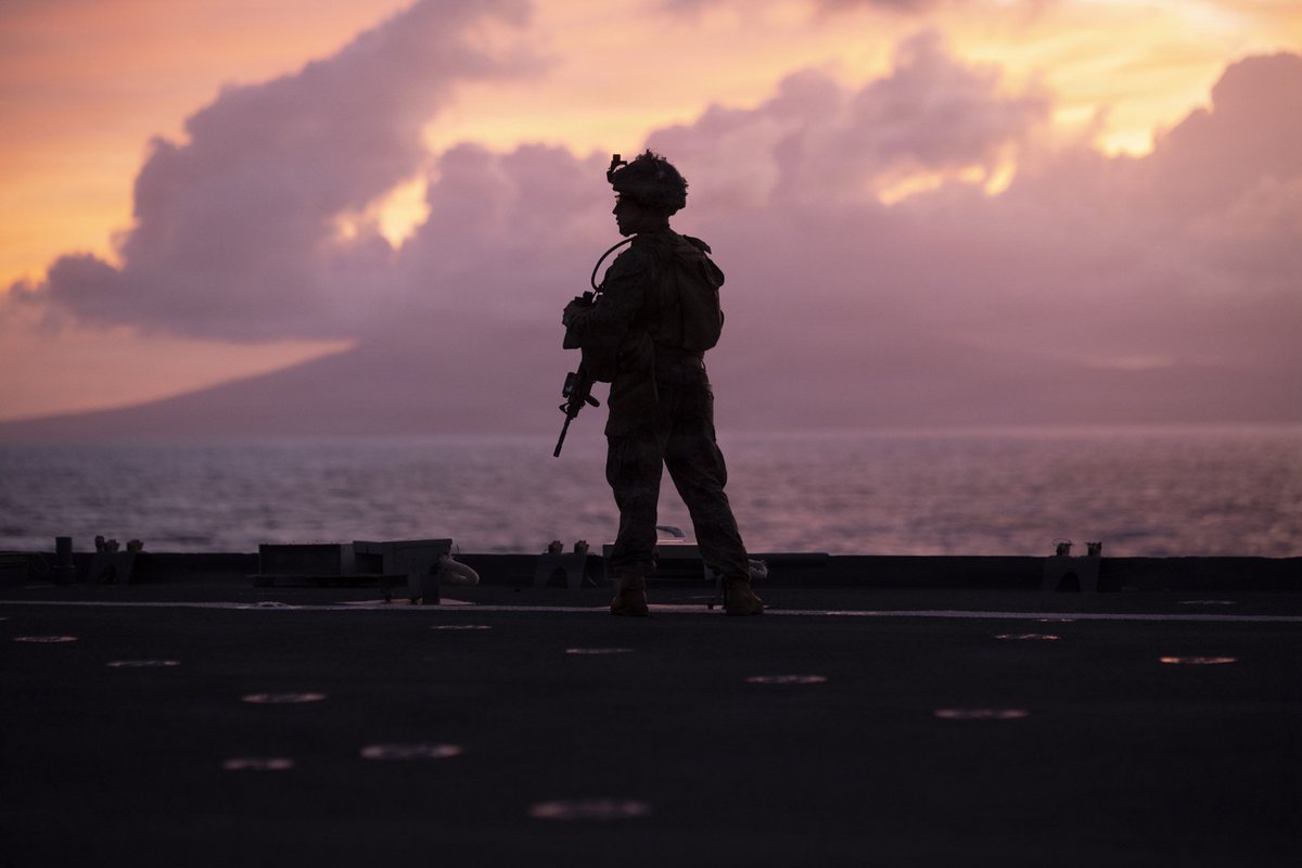 PacificMarines's tweet photo. #PacificMarines assigned to #TaskForceAshland, @1stMEF, provide security aboard amphibious dock landing ship USS Ashland (LSD 48) while transiting through the Surigao Strait Feb. 17, 2026.
π· GySgt. Manuel Serrano | @USMC
#USMC #Security #Vigilance https://t.co/7FTAVzCscg