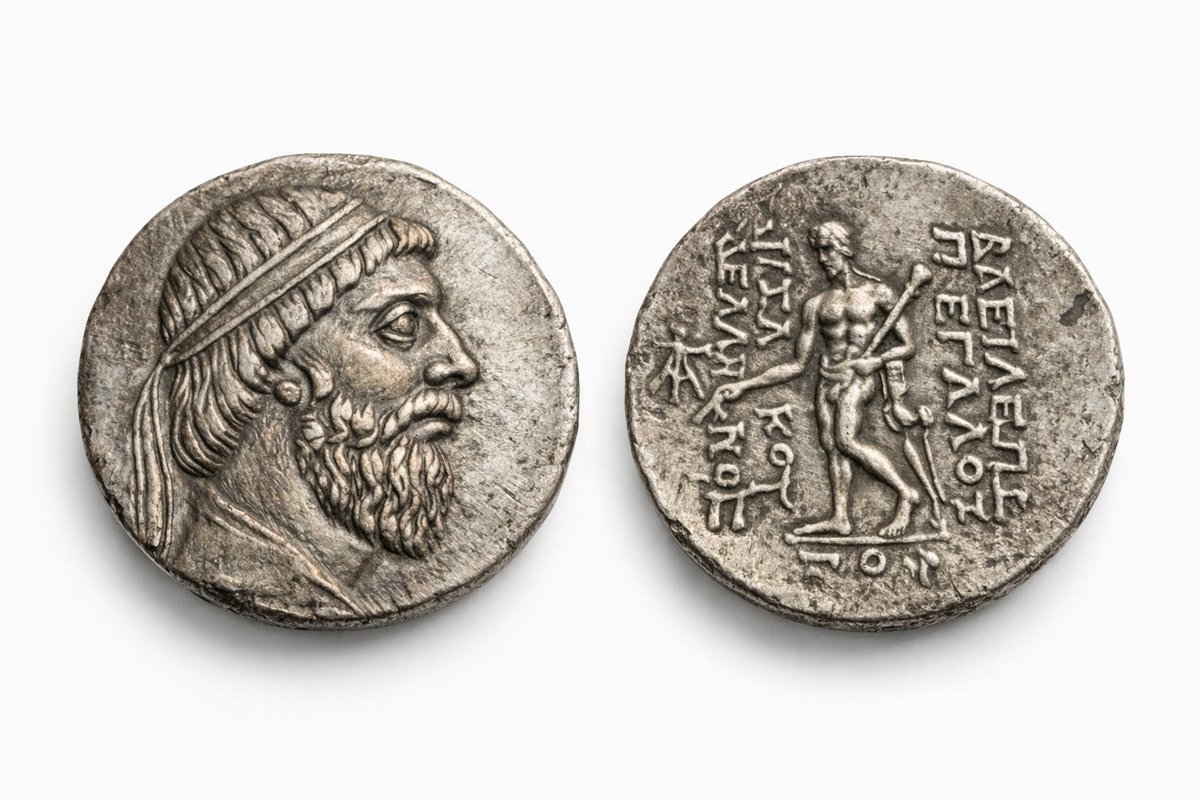 HistoraCoin's tweet photo. Silver tetradrachm of Mithradates I of Parthia.
From a small kingdom… to a rising empire.
History you can hold.
#AncientCoins #History #Parthia https://t.co/2Taymt8VwX