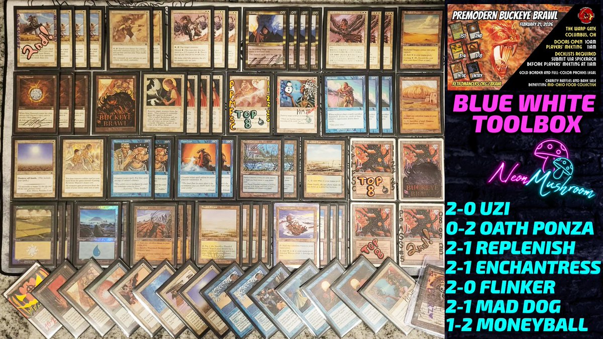 The Buckeye Brawl was easily the most fun I've ever have playing MtG.

Vibes were immaculate
Players were cracked
The Retromancers are the coolest dudes ever

Managed a 5-2 run which was good for 9th out of about 96 players.

More people should play this deck!