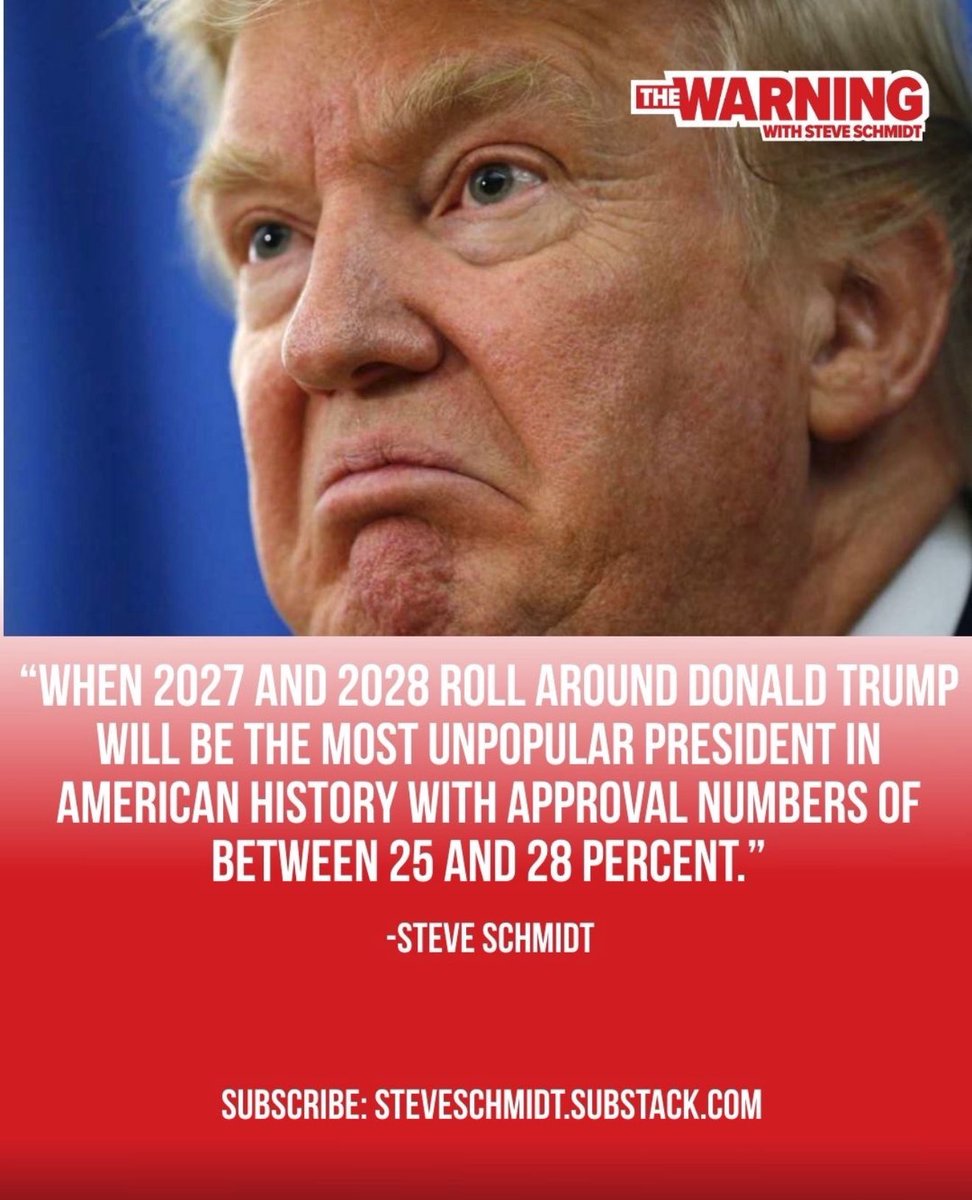 SteveSchmidtSES's tweet image. Trump will be no kingmaker in 2028. He will be an anchor, and any association with him, will be a mark of ensuring shame.