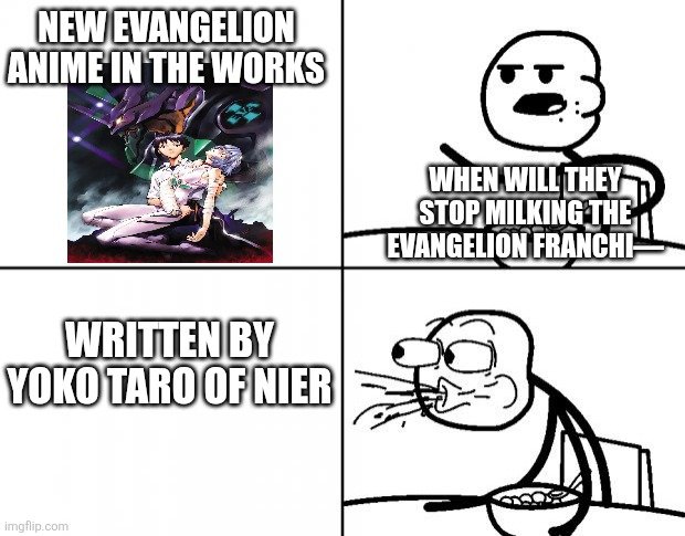 mastersealALT's tweet photo. Bet your jaws fell to the floor when the goat Yoko Taro is writing the new Eva installment after teasing NieR Automata 2.
#Evangelion #NeonGenesisEvangelion #NGE #Eva #ShinjiIkari #AsukaSoryu #ReiAyanami #Misato #HideakiAnno #Gainax #ProjectEva #YokoTaro https://t.co/iiIMNKSkKN