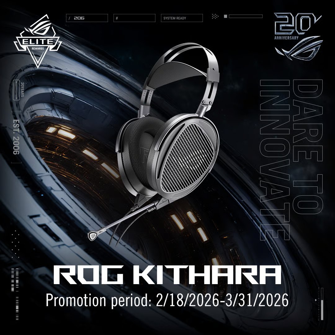 ASUS_ROGNA's tweet photo. Share your ultimate setup, your most legendary moments, or your personal ROG story with #ROG20thAnniversary for a chance to win!

Enter for a chance to win the ROG Kithara HiFi gaming headset 🤩

Learn More &amp; Submit Your Entry 👇
https://t.co/BAiIcn81ta https://t.co/iVahUcPPwY