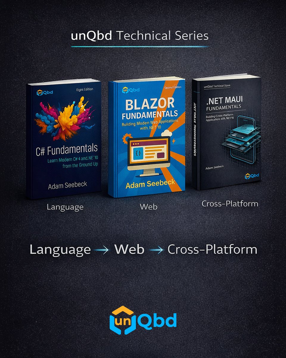 unQbdinc's tweet photo. The modern .NET stack:

C# → Blazor → MAUI

Language → Web → Cross-Platform

Structured learning. Production-ready development.

#dotnet #csharp #maui https://t.co/mHiqwGJMZM