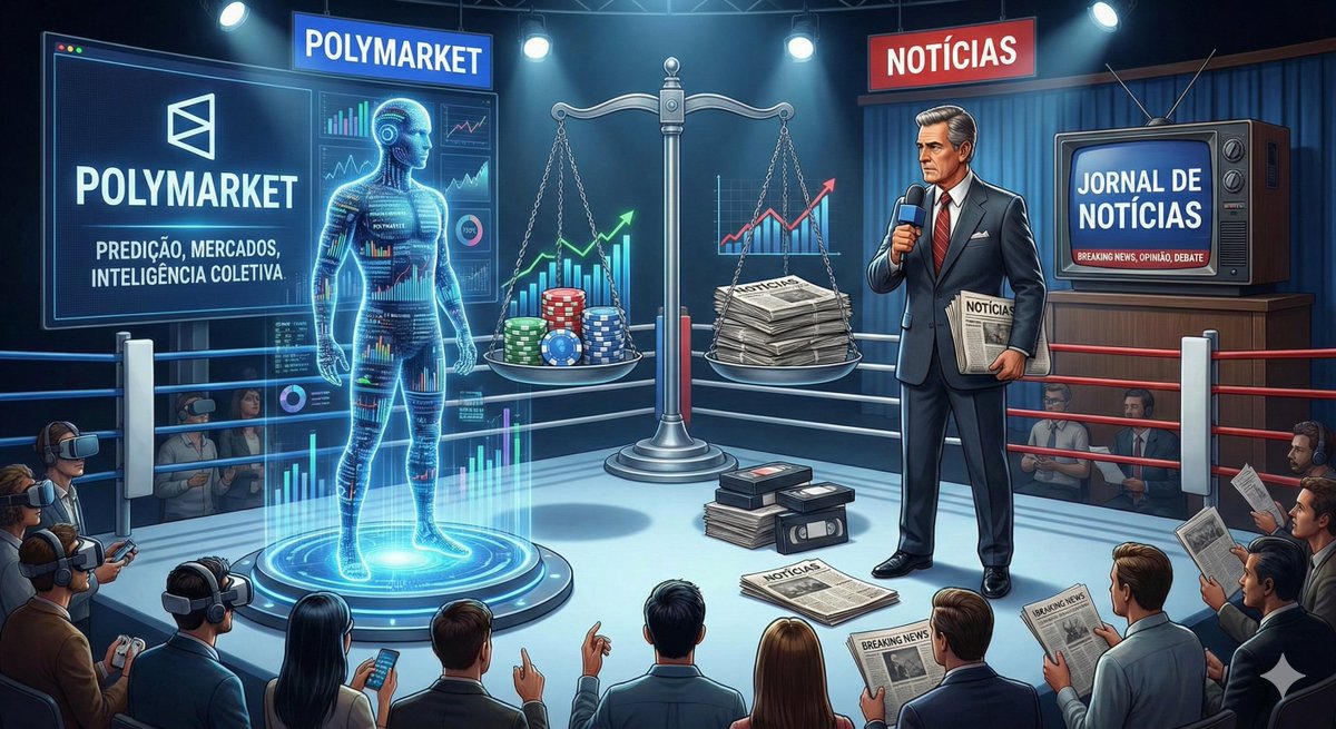 Por que os mercados de previsão humilham as notícias 🧵👇

O grande equívoco sobre a informação.
A maioria das pessoas consome notícias achando que está sendo informada sobre a realidade.
Na verdade, elas estão consumindo um produto desenhado para otimizar métricas de retenção.