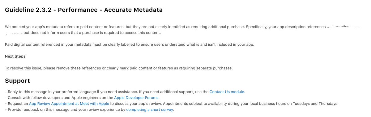 mhd_abdullah204's tweet photo. 3rd time getting Apple rejection π€
First, they take days to review the appβ¦
Then, for tiny things like not labeling paid content, they donβt approve!
@AppleSupport, can we get some faster reviews π« #AppStoreLife #DevProblems https://t.co/ZV4QM6SWgP