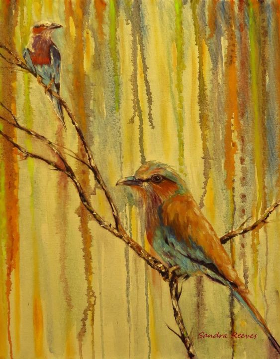 sandrareevesART's tweet photo. Art of the Day! "Lilac-Breasted Roller Birds". Buy at: https://t.co/vZMGHC0eH8 https://t.co/FVY4CZ95z9