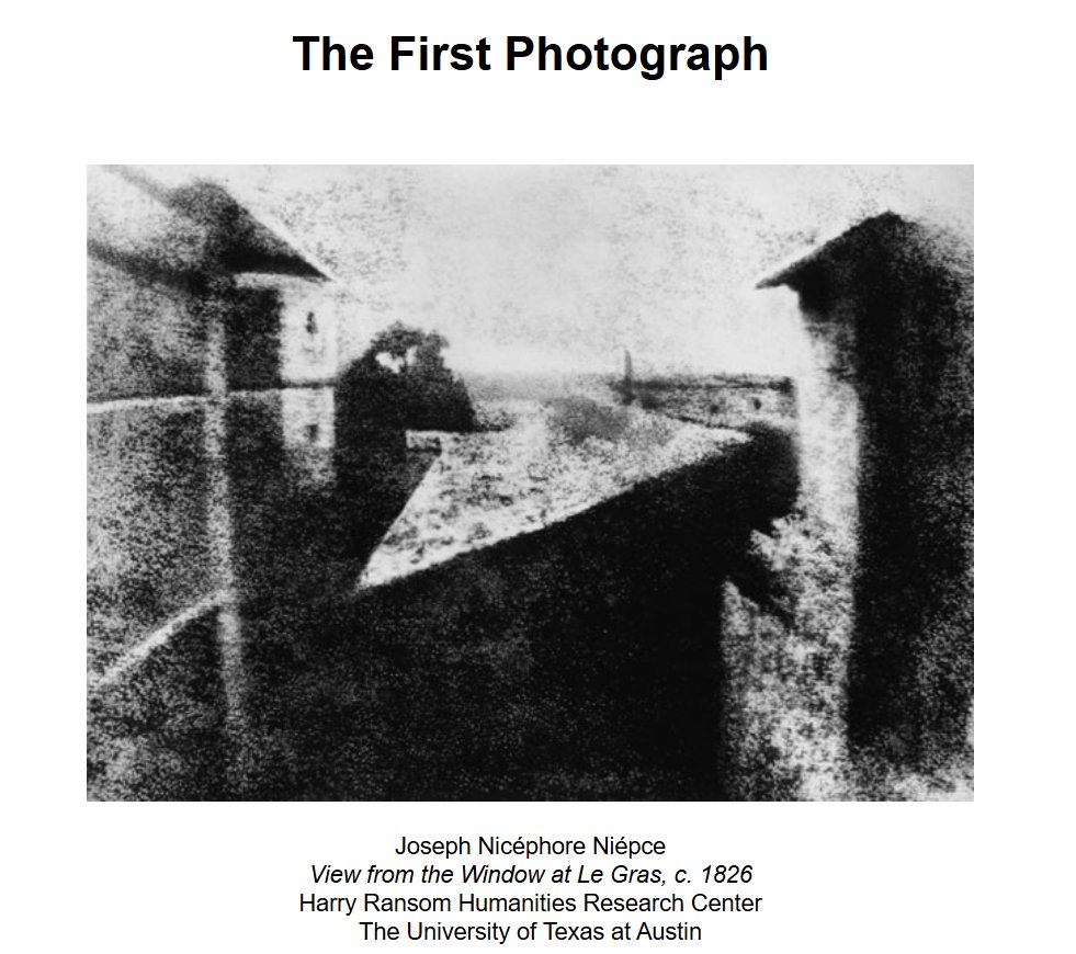 Is it mind-blowing to anyone else that we're coming up to the *200th* anniversary of photographs? Not just one century but two? It is quite crazy to me