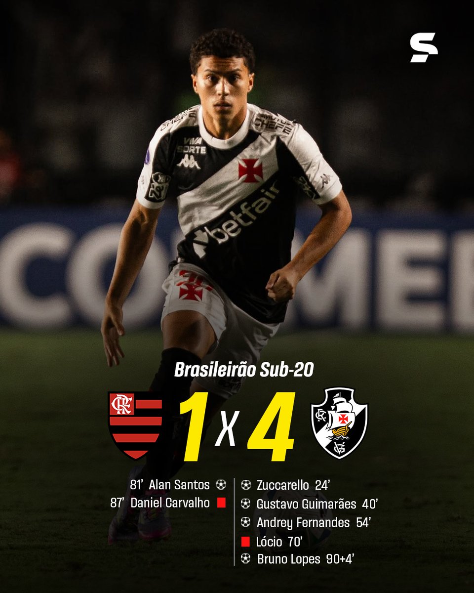 sportv's tweet photo. DÉCIMA VITÓRIA CONSECUTIVA! 😱

O Vasco levou a melhor sobre o Flamengo no clássico sub-20 no Brasileirão. Com esse resultado, são 13 gols marcados e apenas 2 sofridos pelo Gigante da Colina. 💢

📸: @lukasrochazuccarello

#BrasileiraoSub20NoSportv https://t.co/sbGi0r3pH8