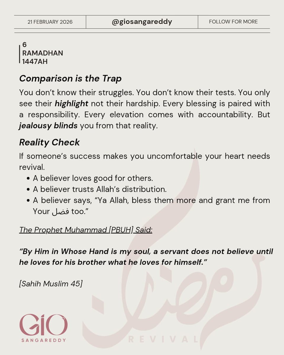 giosangareddy's tweet photo. #TheRevivalWithin #SayNoToHasad
#ramadan2026 https://t.co/UTffPFz2xi