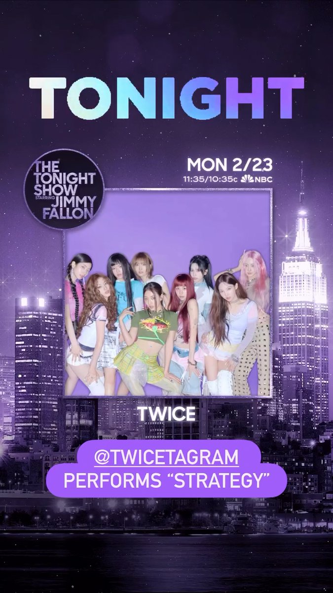 godmitzu's tweet photo. TWICE will perform 'Strategy' at The Tonight Show Starring Jimmy Fallon. https://t.co/LHntnGEIo3