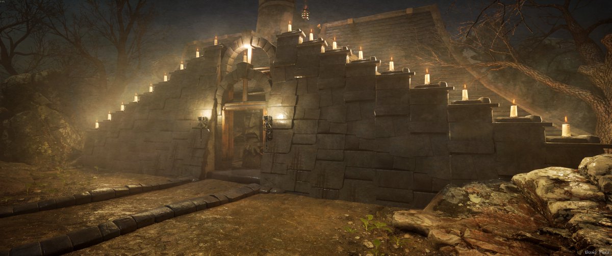 The candlebound sanctuary (#OutsideTheBlocks #ConceptArt #Temple #Candles #Sanctum)