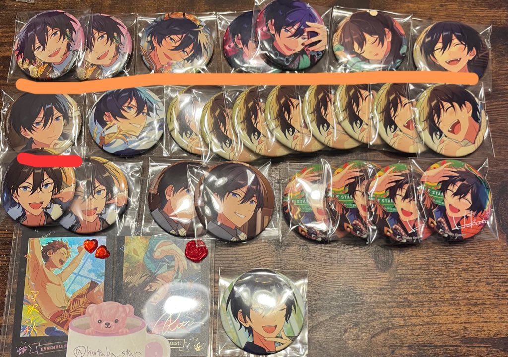 hutaba_star's tweet photo. 【交換・譲渡】フィーチャー、イベコレ、フィーチャー2、テーマスカウト、コレクション、trip缶バッジ　あんスタ　

【求】ツリー最後の千秋、凛月、レオ、泉、真緒、桃李、藍良、創

条件等は一番下になります。

検索よりお気軽にお声掛け下さい！

【譲】英智、渉、弓弦、北斗、スバル https://t.co/VZCvKtGQJi