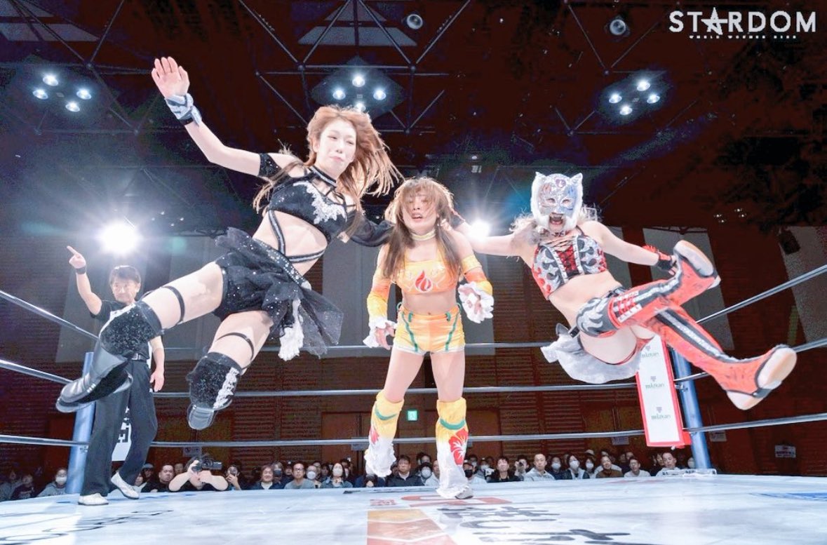 推しが3人並んでいて、ラッキー！！！ #STARDOM #鹿島沙希 #金屋あんね