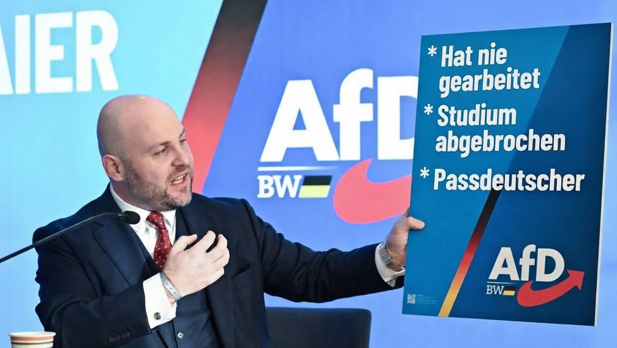 AdamTios's tweet image. AfD-Wähler: "Ich finde es wichtig das Politiker studiert haben oder das Arbeitsleben kennen. Außerdem sollen sie aus Deutschland kommen!"

AfD-Wähler in #BW:
"Markus Frohnmaier ist unsere Rettung!"

Lebenslauf von Markus Frohnmaier👇