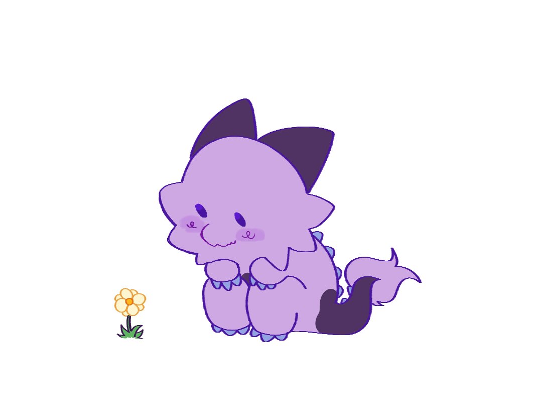 Un dragoncito mirando una flor 🌻