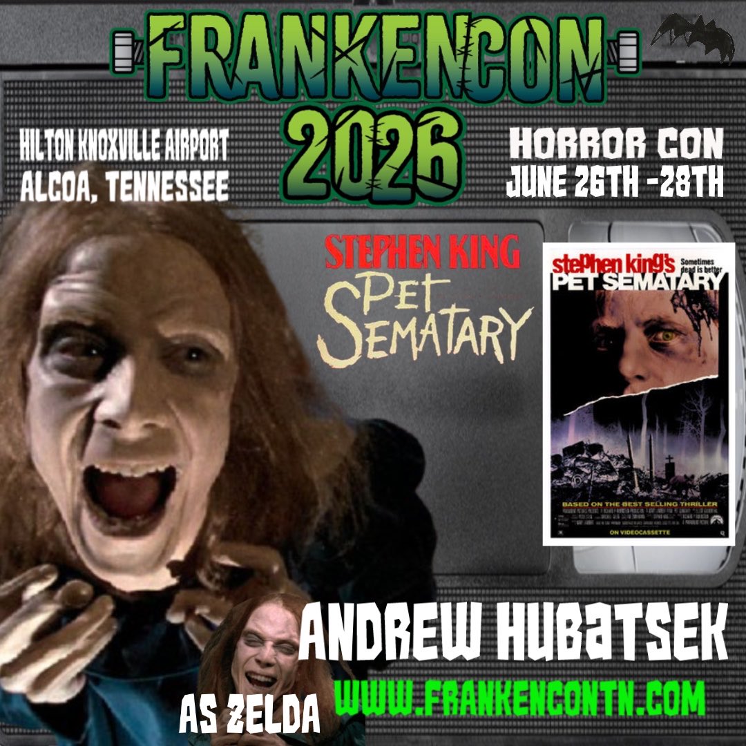 🐈‍⬛🪦GUEST ANNOUNCEMENT🪦🐈‍⬛

Andrew Hubatsek — the unforgettable face behind Zelda in Pet Sematary — is officially joining us at FrankenCon 2026!

🎟️ Tickets are STILL on sale at:
👉 frankencontn.com

#horror #petsematary #stephenking #80s #cultclassic