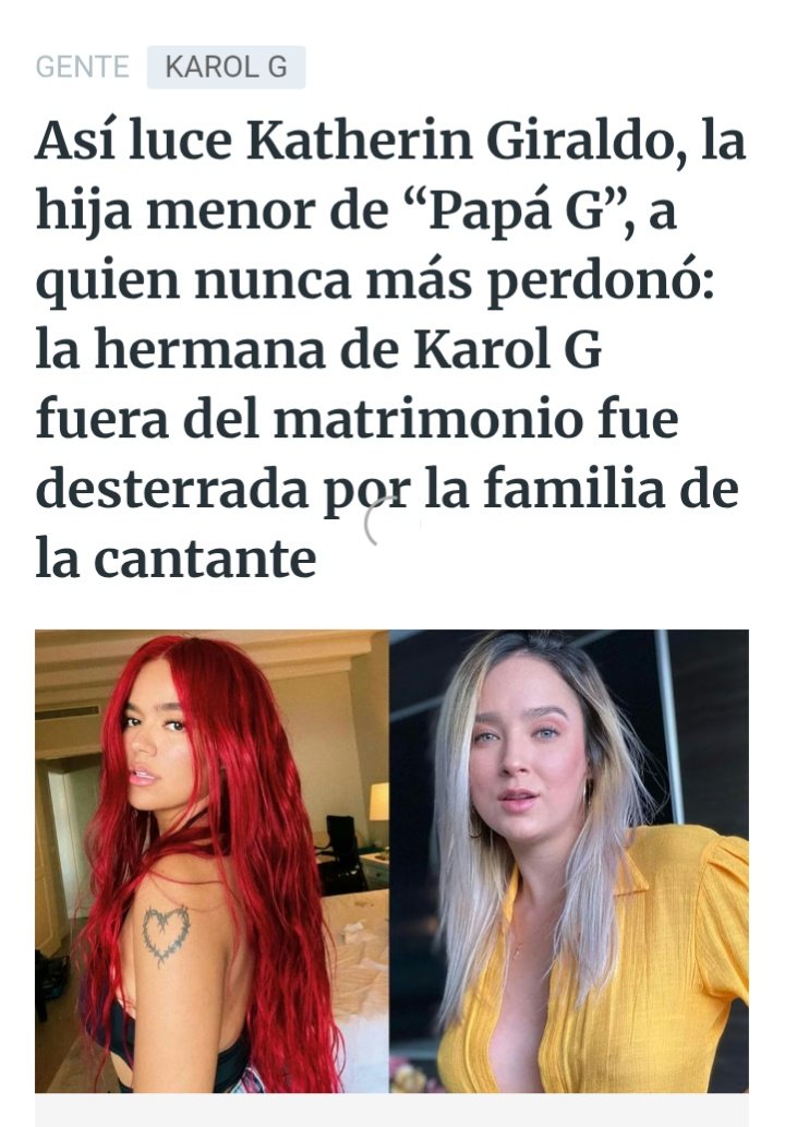 Fi0naDG's tweet photo. ESACANDALO
Verónica Giraldo hermana de Karol G ha acusado públicamente a su familia de quererle quitar a su hija en complicidad de su propia familia además de acusar a su padre (papá G) de MALTRATADOR 
Una hermana desterrada y una prima presa que bonita familia mi bichota https://t.co/9nqlys9GMW