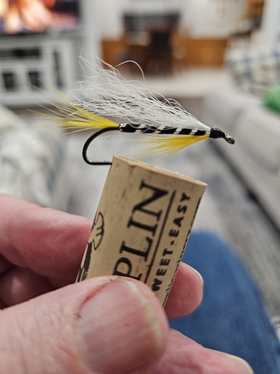 Black Ghost, size 8, Mustad L87AP Streamer Hook.