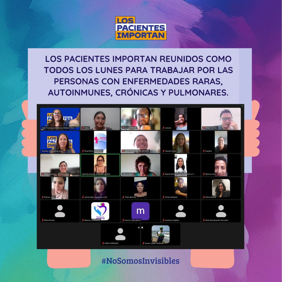 ⚠️ Como todos los lunes, los integrantes del Colectivo #LosPacientesImportan nos reunimos para continuar coordinando las actividades que estamos realizando por el día internacional de las #EnfermedadesRaras 
CC: <a href="/rarediseaseday/">Rare Disease Day</a>