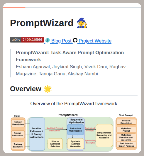 Optimizes prompts through iterative feedback and synthesis

github.com/microsoft/Prom…