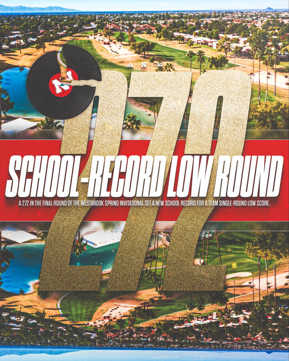 History made.

All five Huskers in the lineup posted 54-hole career bests while setting a team school record for a low round with 272. 👊