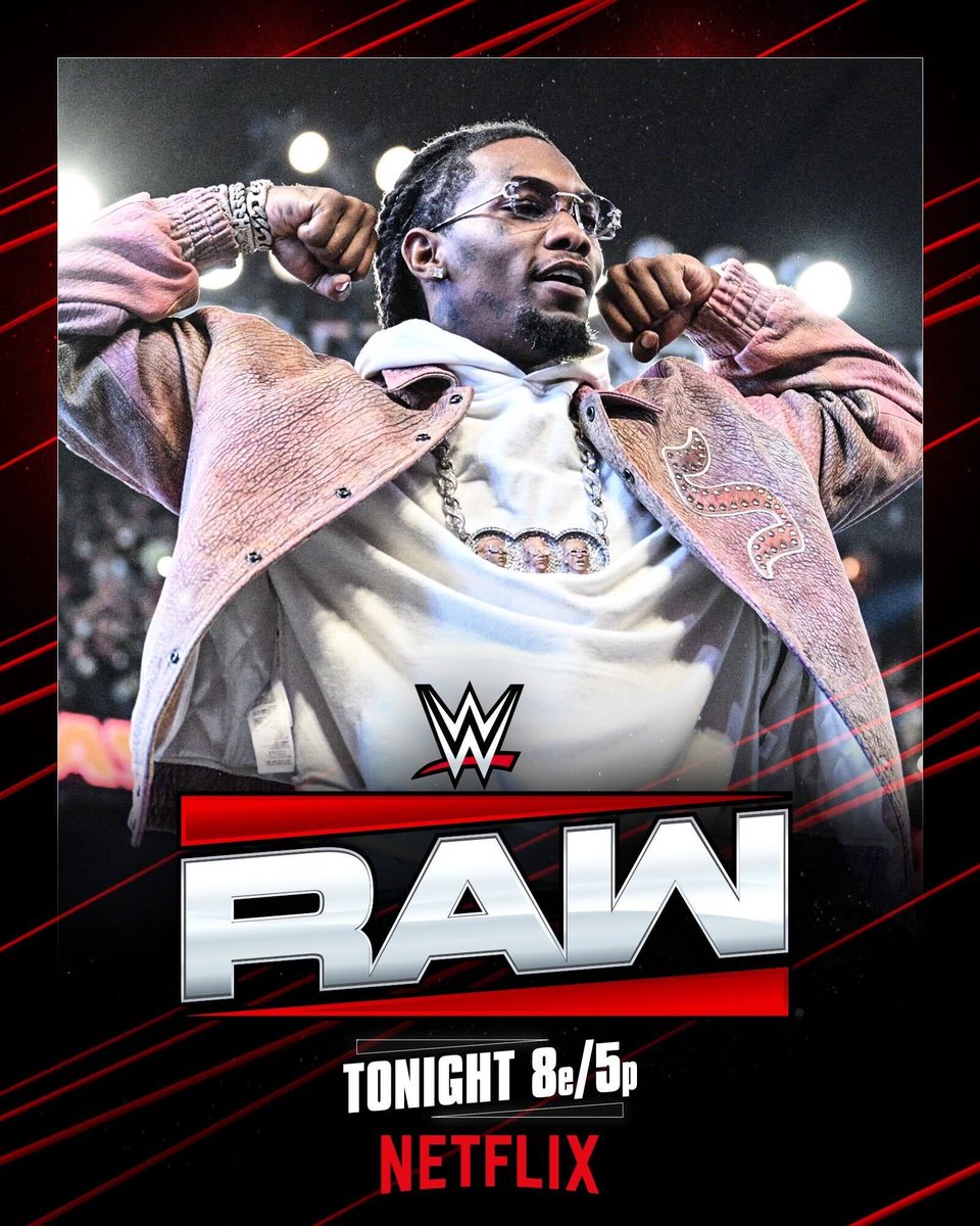 Offset will be in the house tonight on #WWERaw! 🔥 

📺 8 ET/5 PT on <a href="/netflix/">Netflix</a>