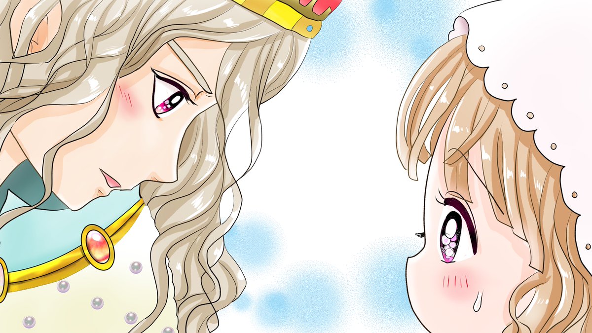 「昔のイラスト紹介 福娘童話集昔話28 カエルの王さま4 お姫さまが戸を開けると、」|愛ちん（ゆめみ愛）のイラスト