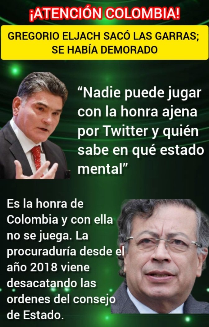 ¡ATENCIÓN COLOMBIA!
Todo apunta que están unidos para fraguar el fraude.
El Procurador Gregorio Eljach lo valida;
Si no hay ninguna irregularidad en lo que hace el Registrador ¿Por qué el Procurador se sale de los chiros porque el Presidente le pregunta que si le han entregado el