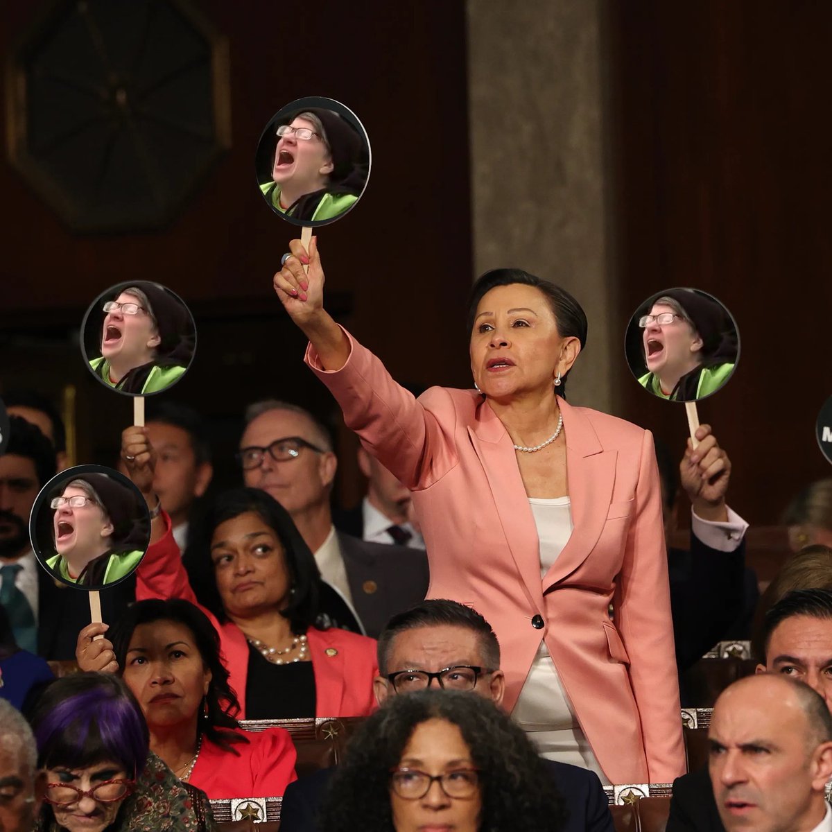 TheRicanMemes's tweet image. Whatever Dems do decide to attend the sotu hopefully they bring the paddles again 😂