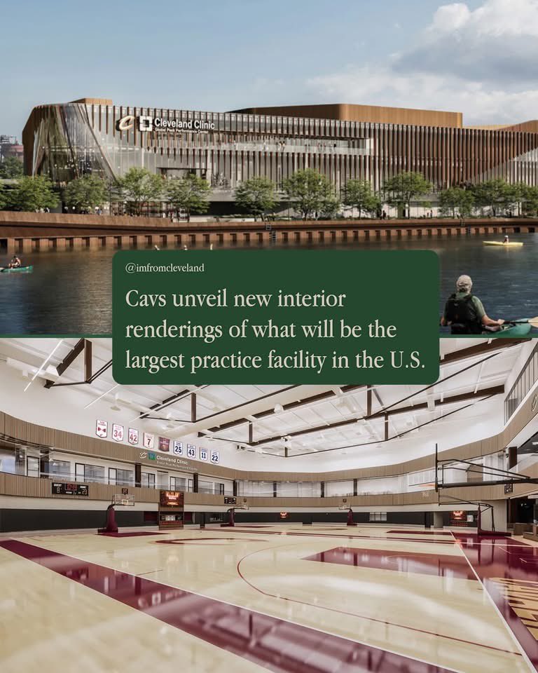 The Cavs have unveiled fresh interior renderings of their Cleveland Clinic Global Peak Performance Center, which is expected to become the largest pro sports practice facility in the United States when it opens in 2027.

After nearly two decades practicing in Independence, the
