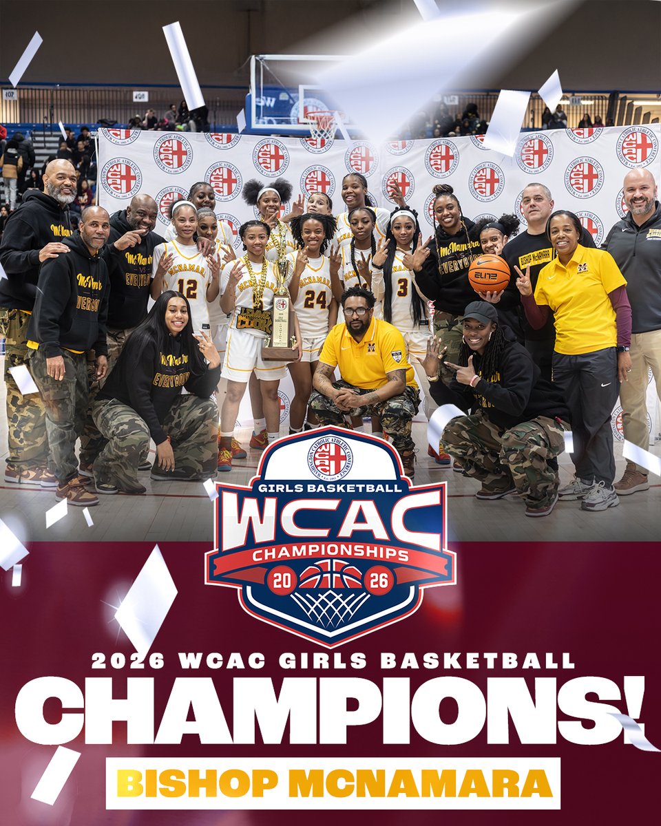 WCACSports's tweet photo. 2026 WCAC GIRLS’ BASKETBALL CHAMPIONS 🏆

Congratulations to @BMacLadyHoops!

#WCAC #WCACChamps #WCACGirlsBasketball https://t.co/CXBjQHA7nh