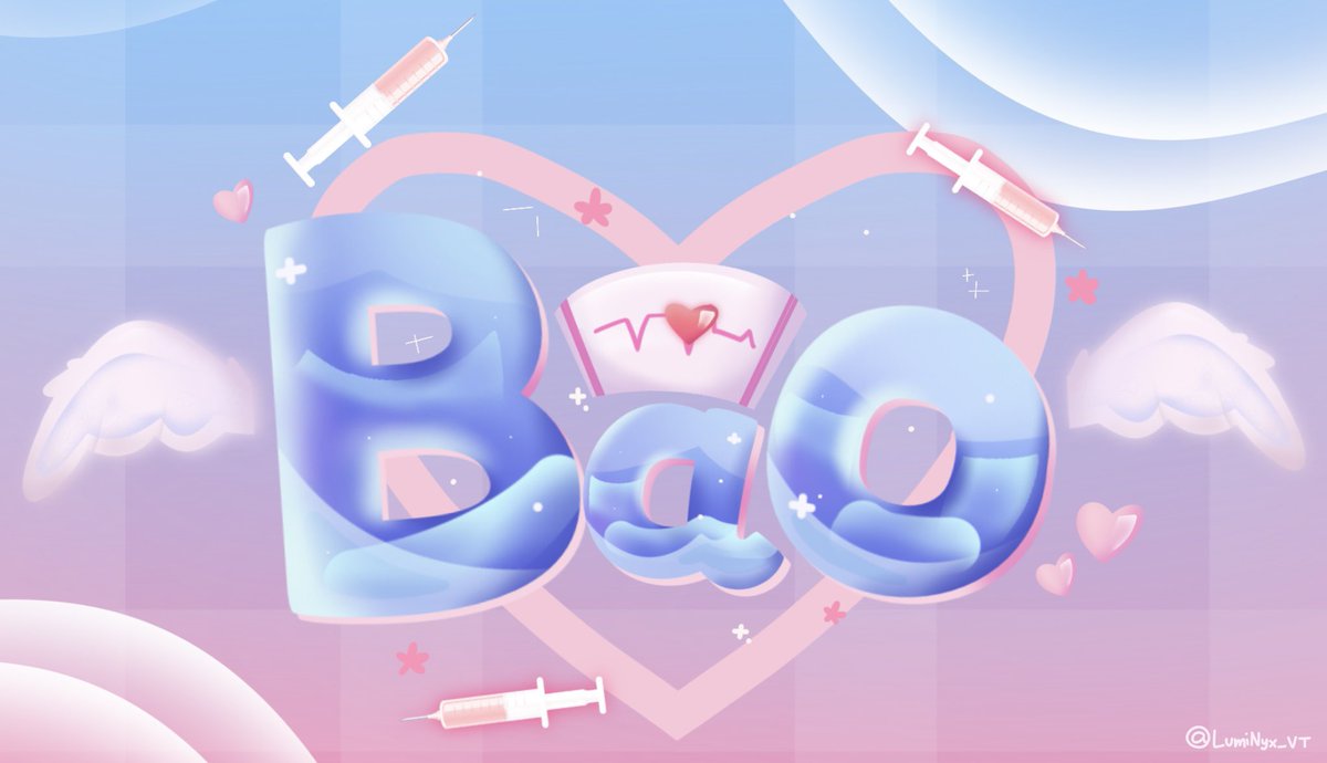 A fan logo for <a href="/baovtuber/">Bao The Whale 🐳</a> and her new nurse uniform! 💕 It was so cute, I hope you enjoy ☺️ #baort