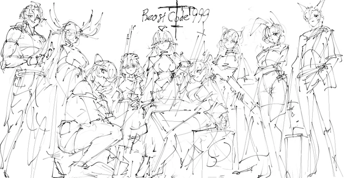 これはOCの集合絵っていうオタクがいっちゃん好きなやつのラフ
マジで描くんすか? 