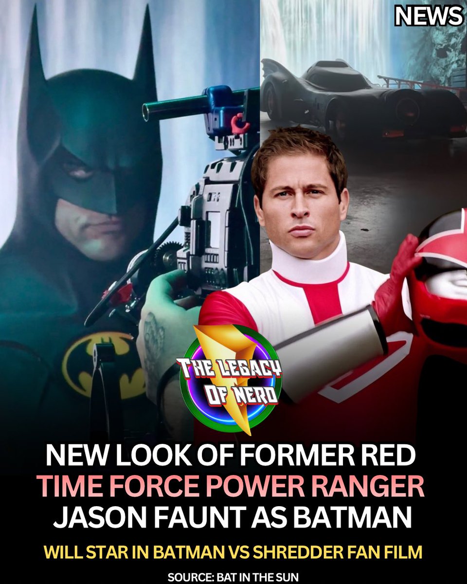 The Red Ranger is Batman!

First Look of former ‘Power Rangers Time Force’ Red Ranger Jason Faunt as Batman on the set of the Bat In The Sun fan film Batman vs Shredder