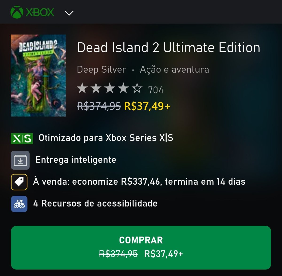 PastorXbox's tweet photo. Dead Island 2 Ultimate Edition Com 90% De Desconto na Loja Do Xbox | R$ 37,49 🛍

Versão Completíssima com Todas as DLC'S. Apenas 6.540 Pontos de Rewards 🥇

Página da Loja ⤵️
https://t.co/y9gZVtQTUB
#Xbox https://t.co/355F6uNK8S